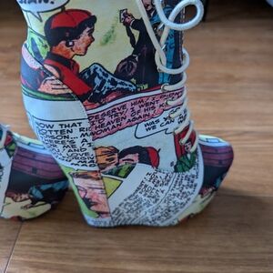 Jeffrey Campbell Comic Print Heeled Boots